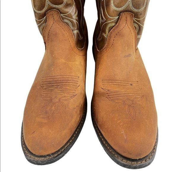 Laredo Women’s Kadi Brown Leather Western Cowboy Boots - Picture 9 of 16